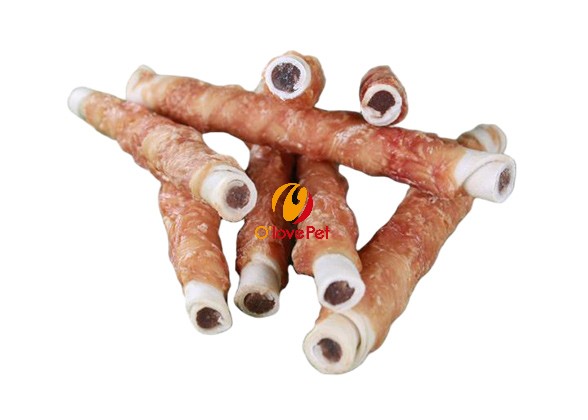 Chicken wrap Mega rawhide sticks with filling