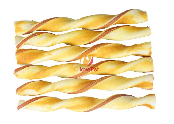 Chicken and Rawhide spiral twists